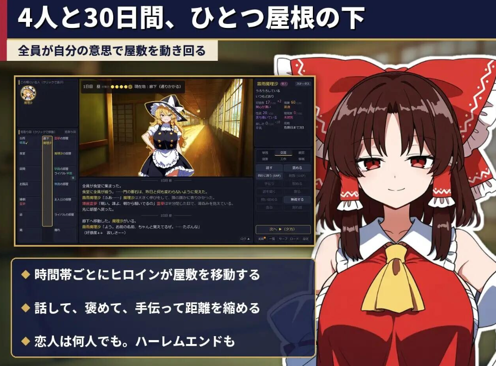 [PC/v1.05官中版/存档]放荡幻想乡合租屋 ～出轨也好，NTR也… [1+196m][百度盘]